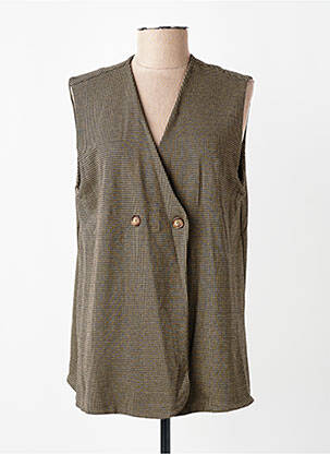 Gilet sans manche coupe cintrée beige INDI & COLD femme