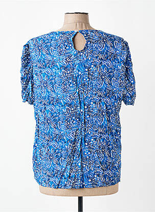 Blouse tissage popeline manches courtes bleu LOLA ESPELETA femme