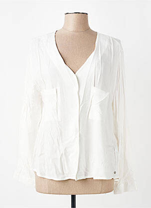 Chemisier coupe cintrée manches longues beige YERSE femme