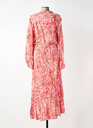 Robe longue imprimé fantaisie manches 3/4 orange SUNCOO femme