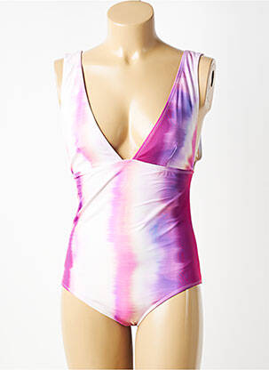 Maillot de bain 1 pièce effet matière satinée violet SUNCOO femme