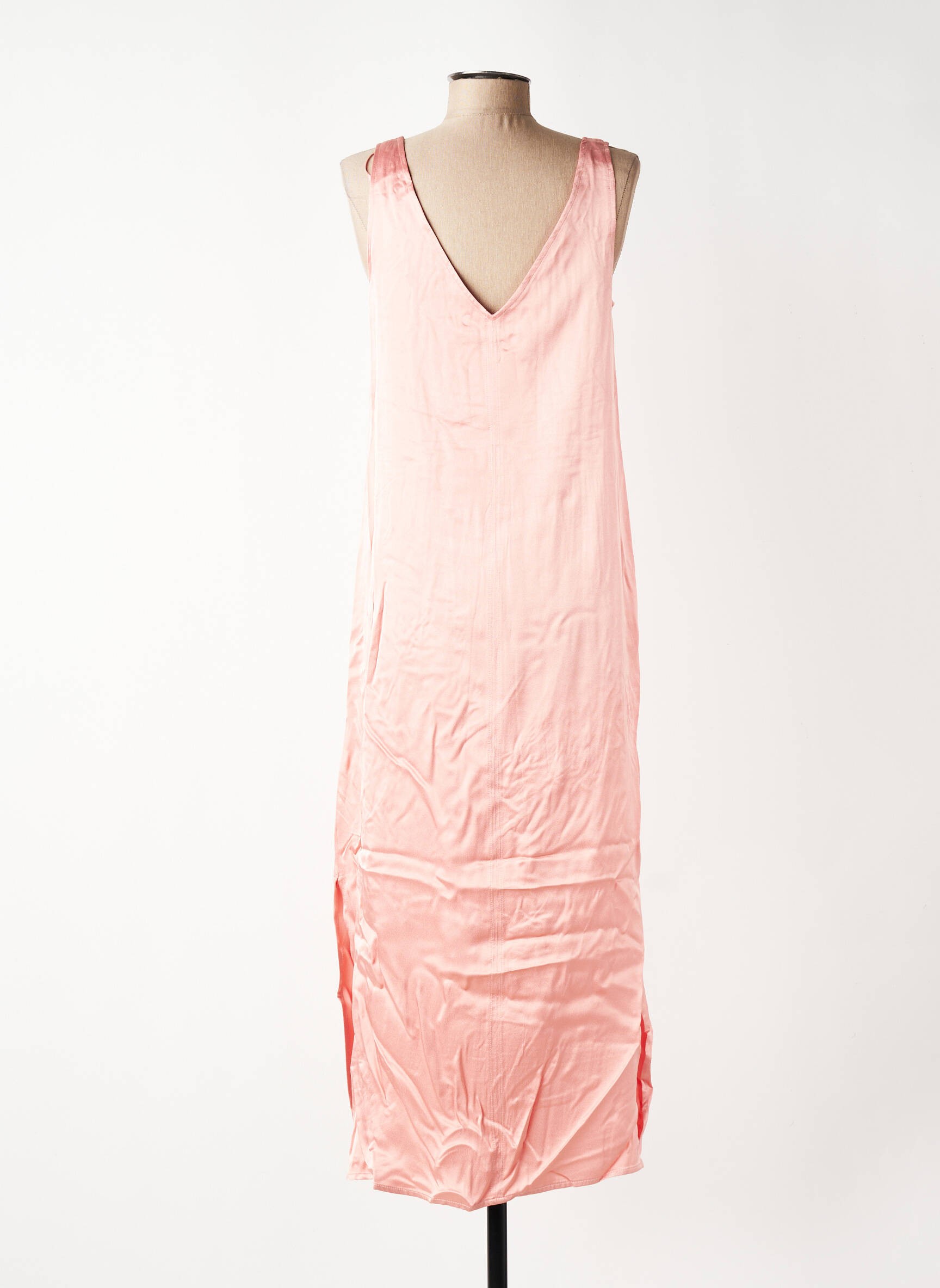 Robe longue sans manche sans manche rose OUI femme