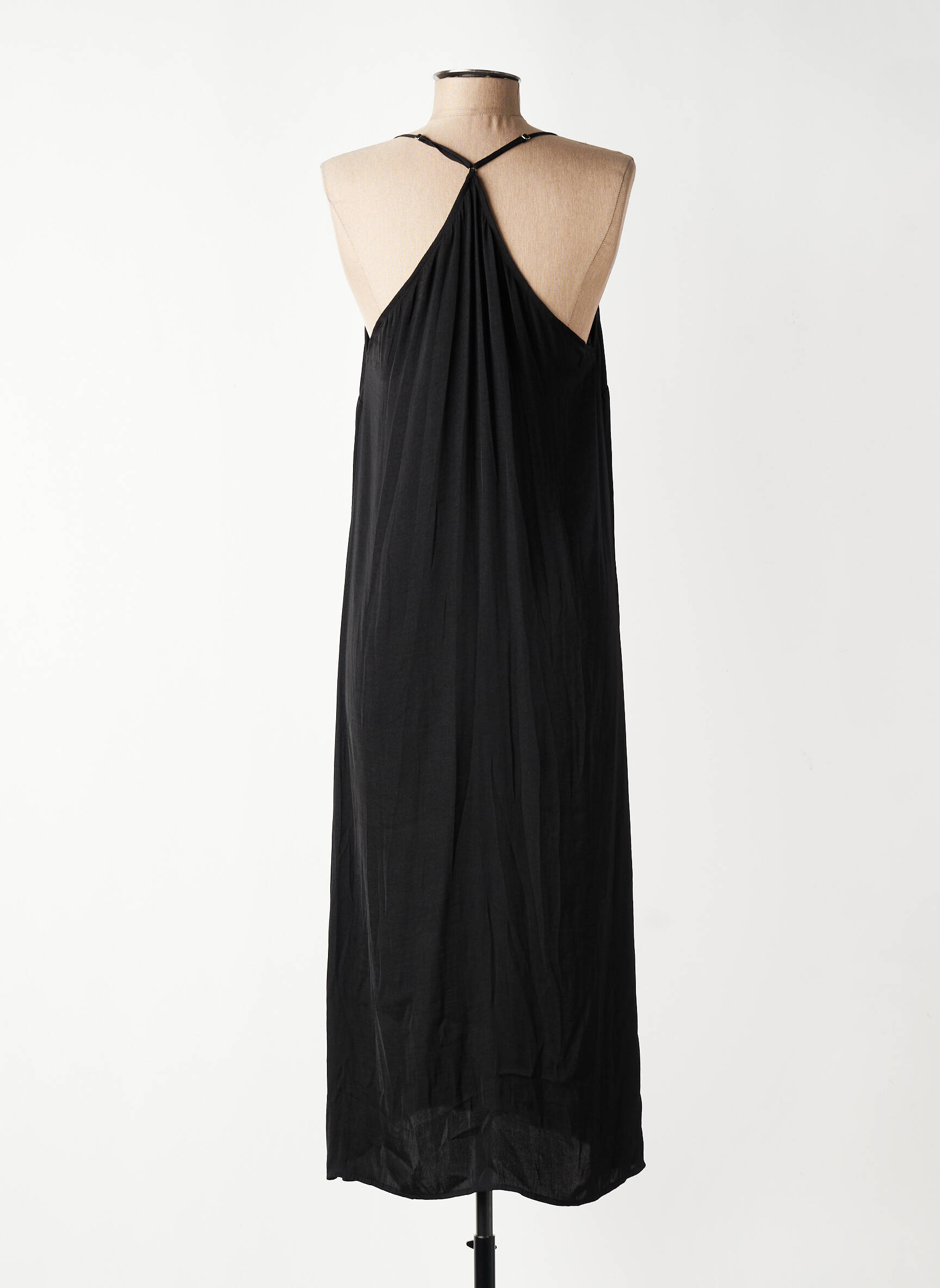 Robe mi-longue coupe fluide fines bretelles noir LPB LES PETITES BOMBES  femme