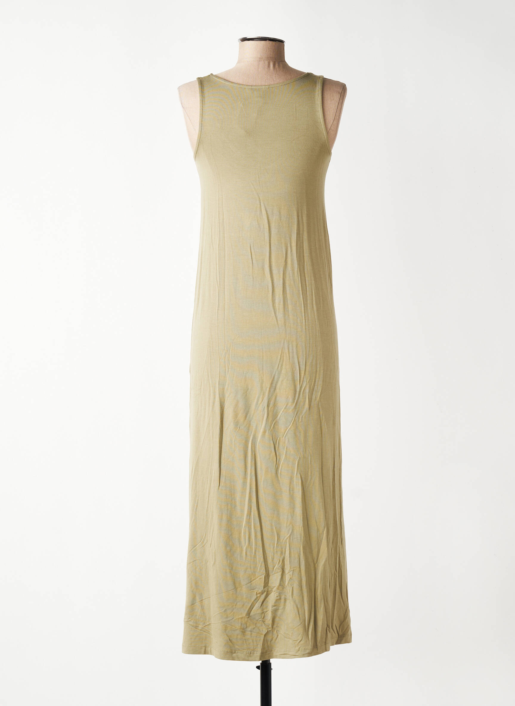Robe mi-longue sans manche sans manche vert YERSE femme