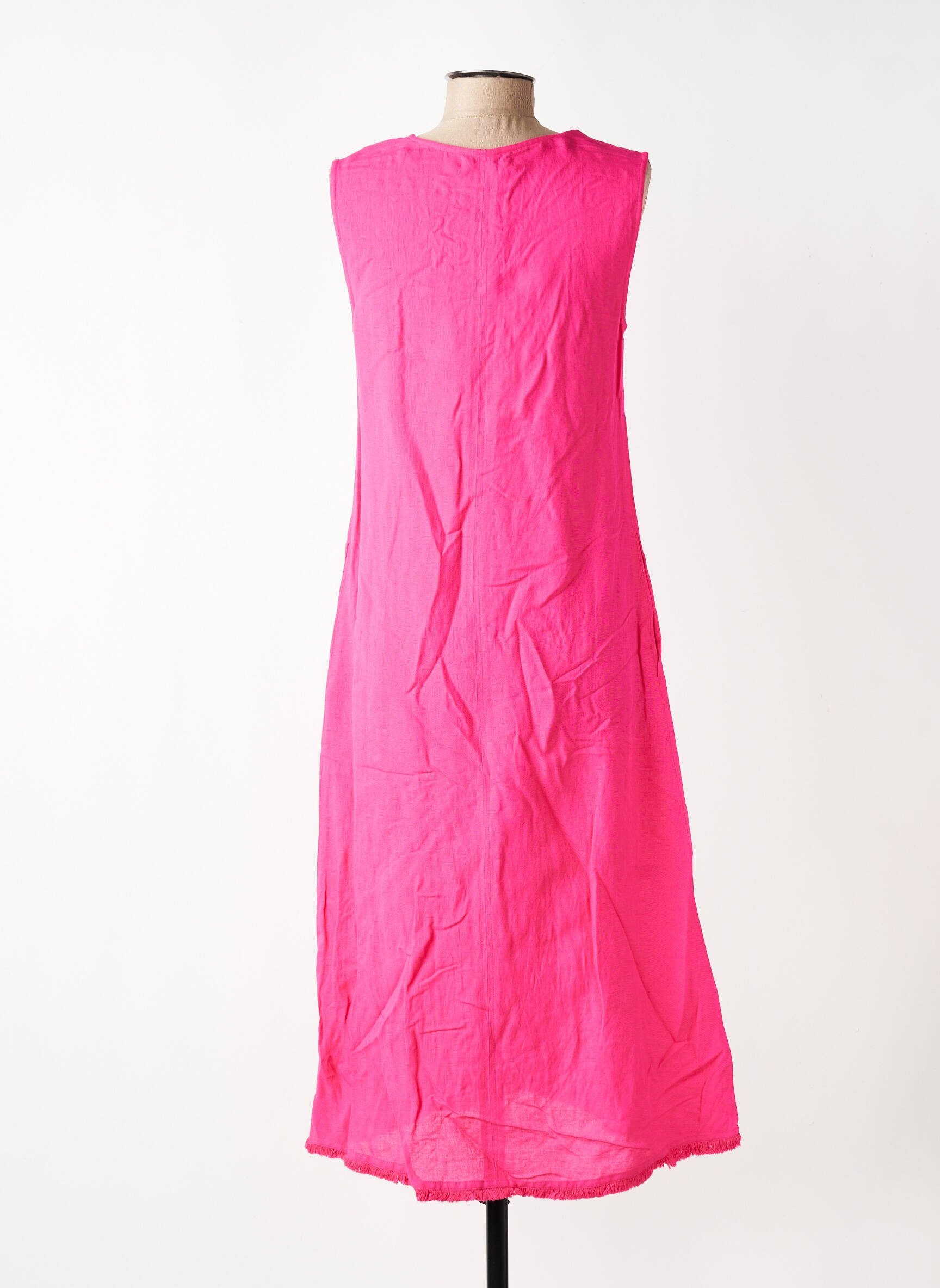 Robe mi-longue sans manche sans manche rose VAN-DOS femme