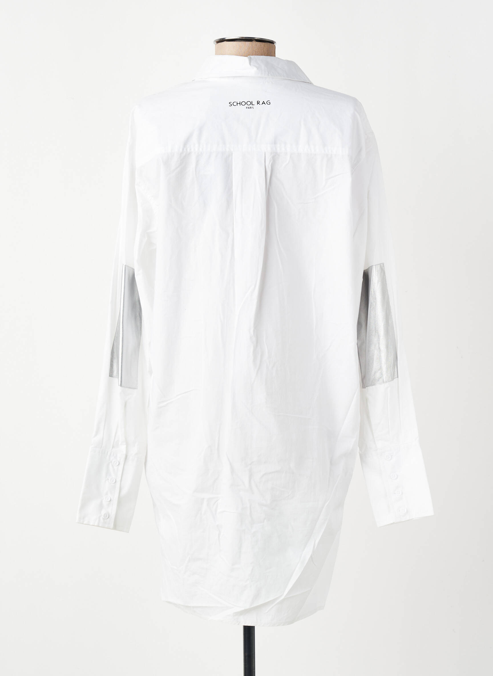 Tunique manches longues col chemisier blanc SCHOOL RAG femme
