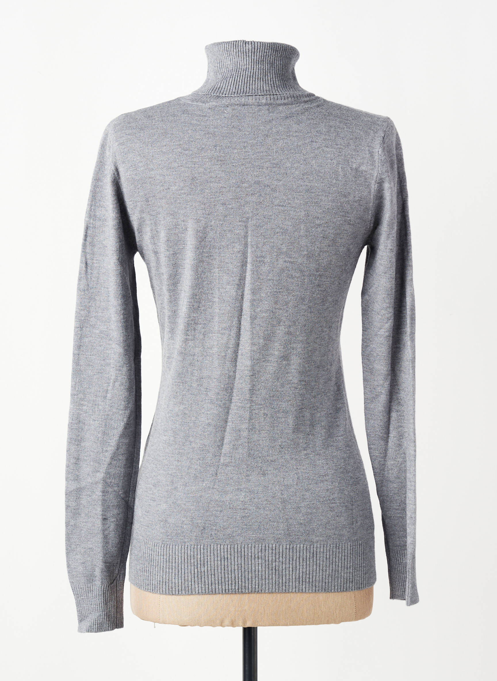 Pull col roulé tissage chiné manches longues gris LPB LES PETITES BOMBES  femme