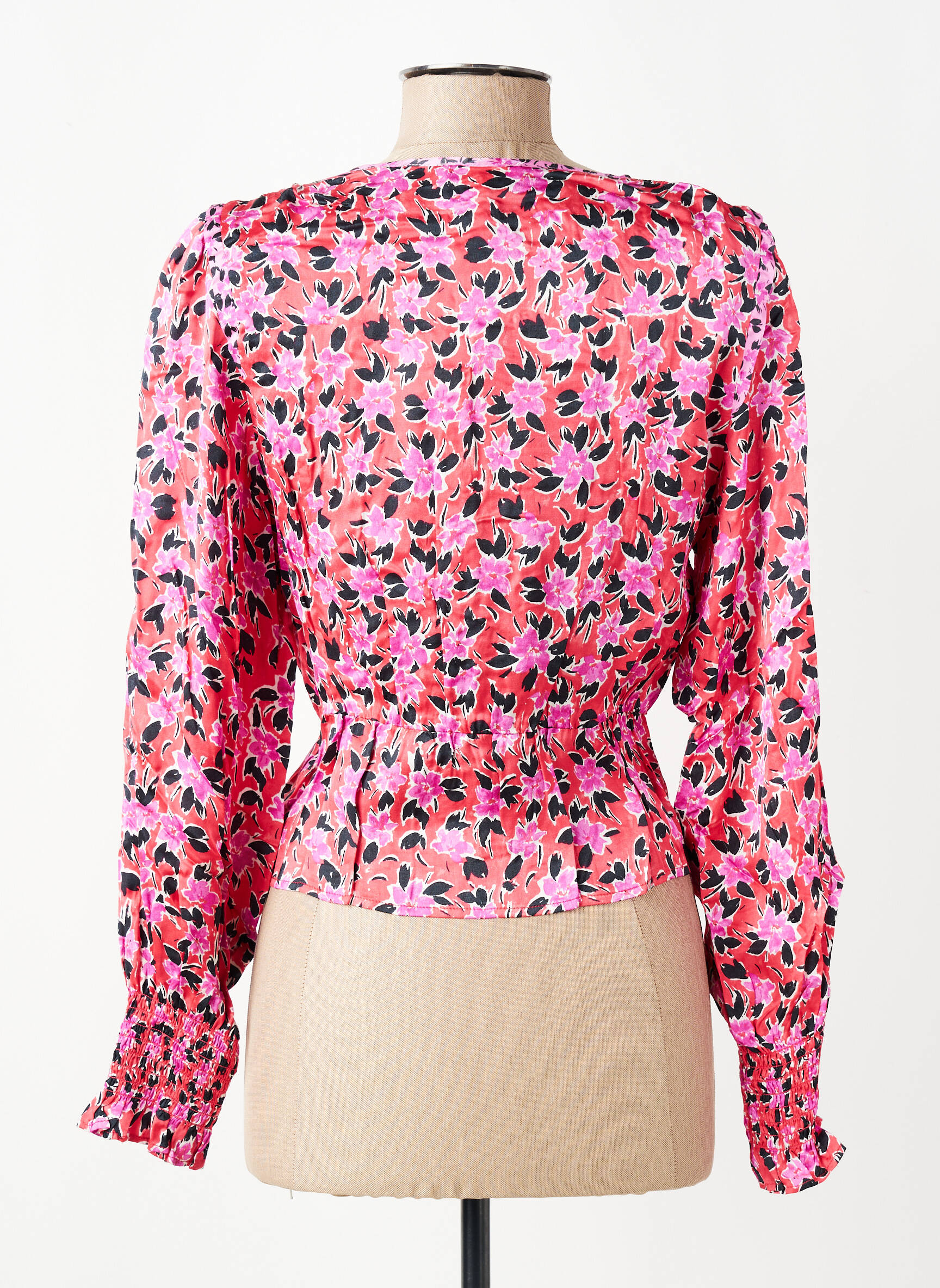 Blouse imprimé fleurs manches longues rose SUNCOO femme