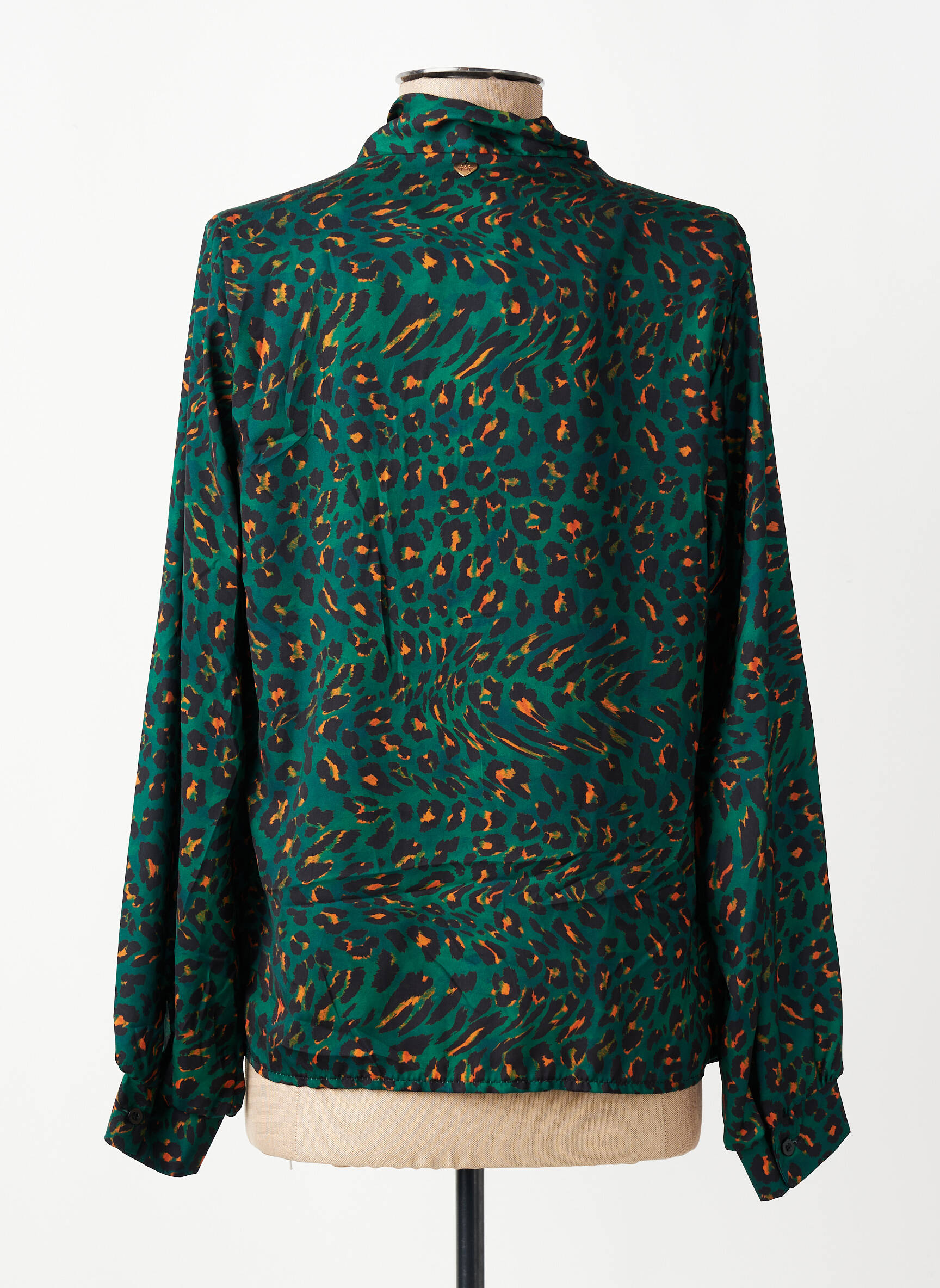 Blouse tissage popeline manches longues vert AMELIE & AMELIE femme