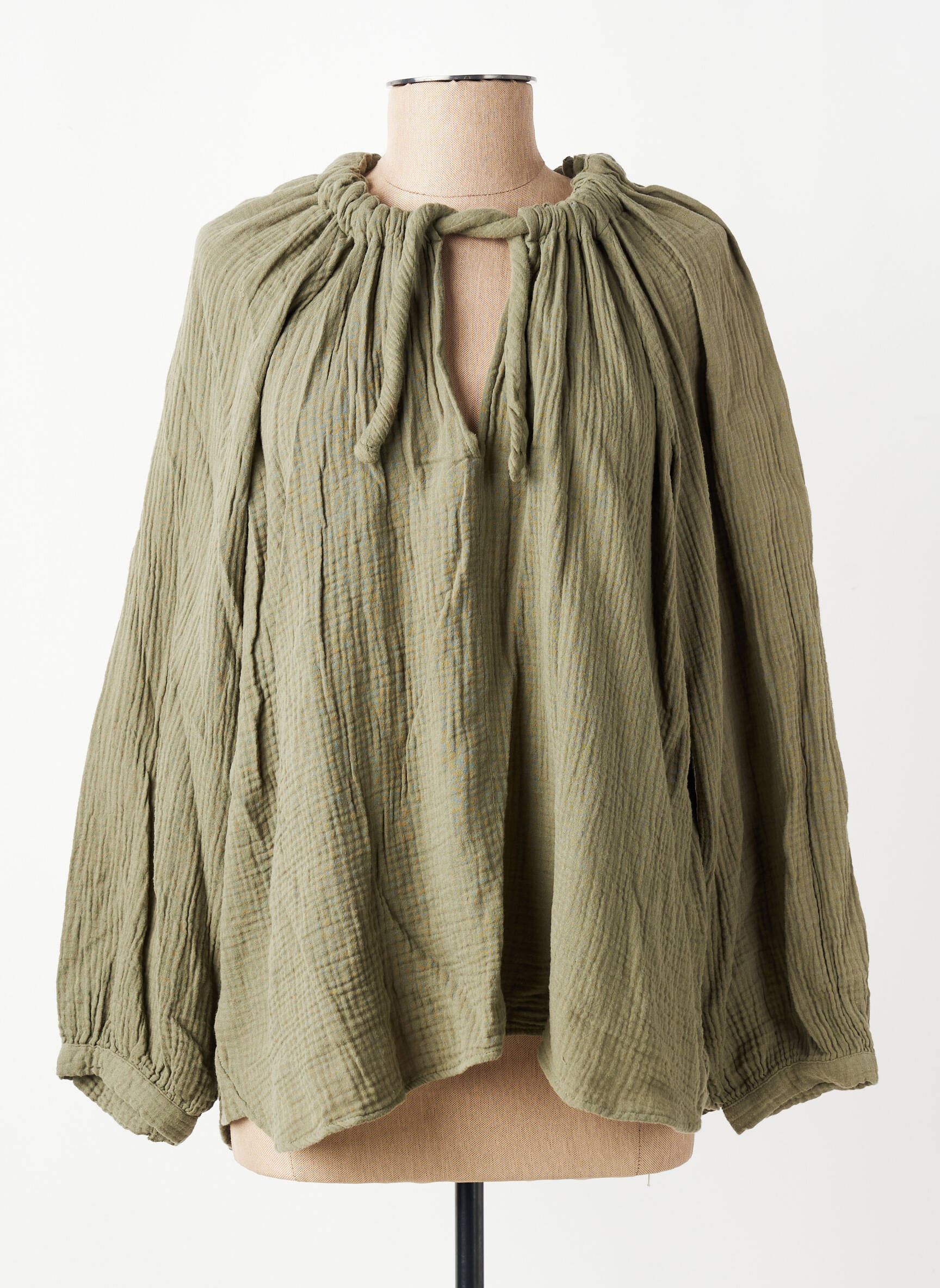 Blouse manches longues manches longues vert AMOUR femme