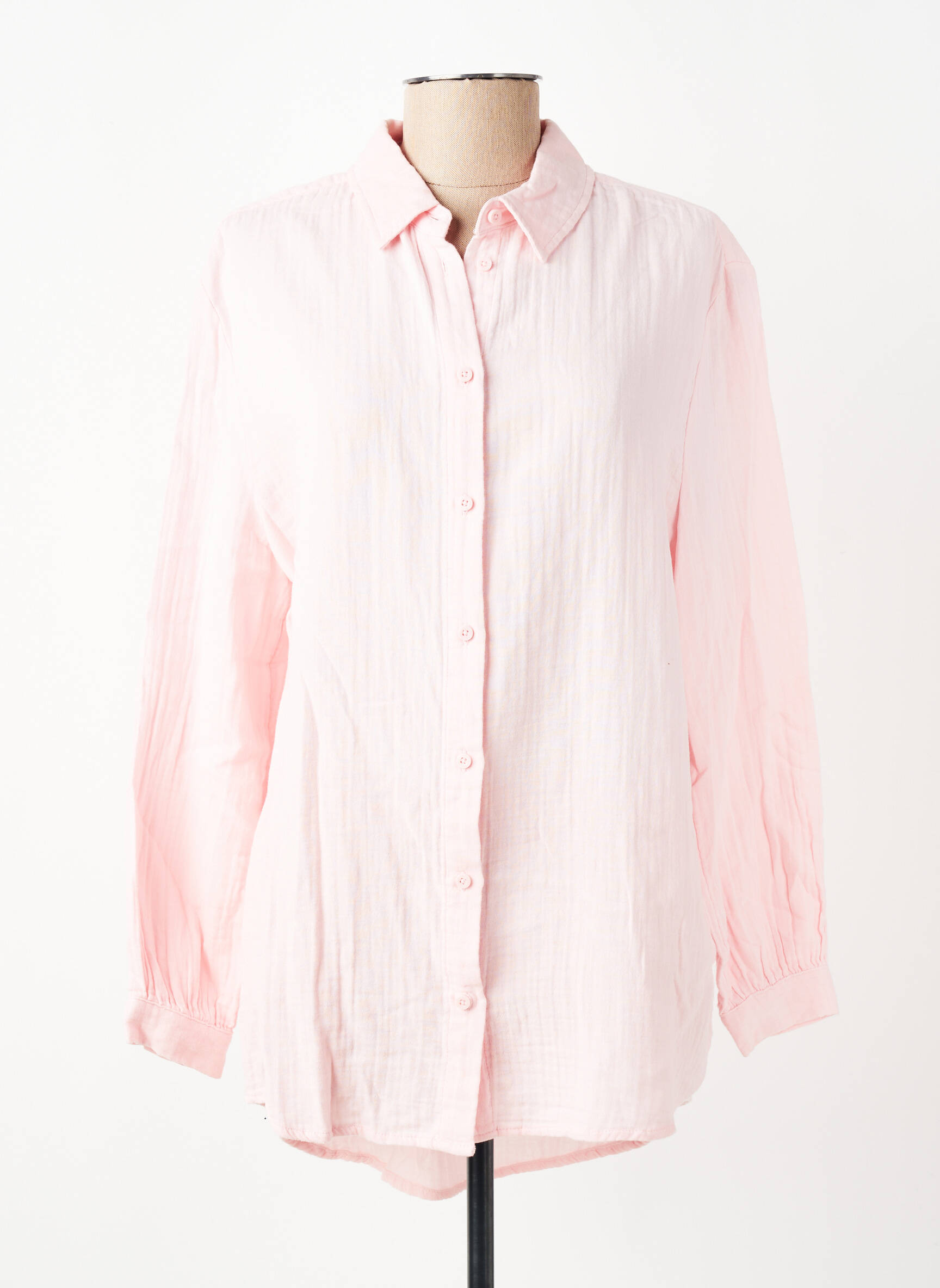 Chemisier tissage crêpe manches longues rose STREET ONE femme