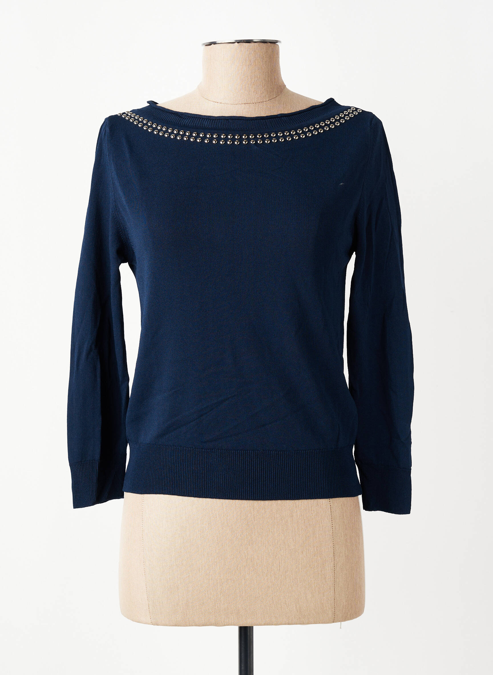 Top tissage jersey manches 3/4 bleu RINASCIMENTO femme