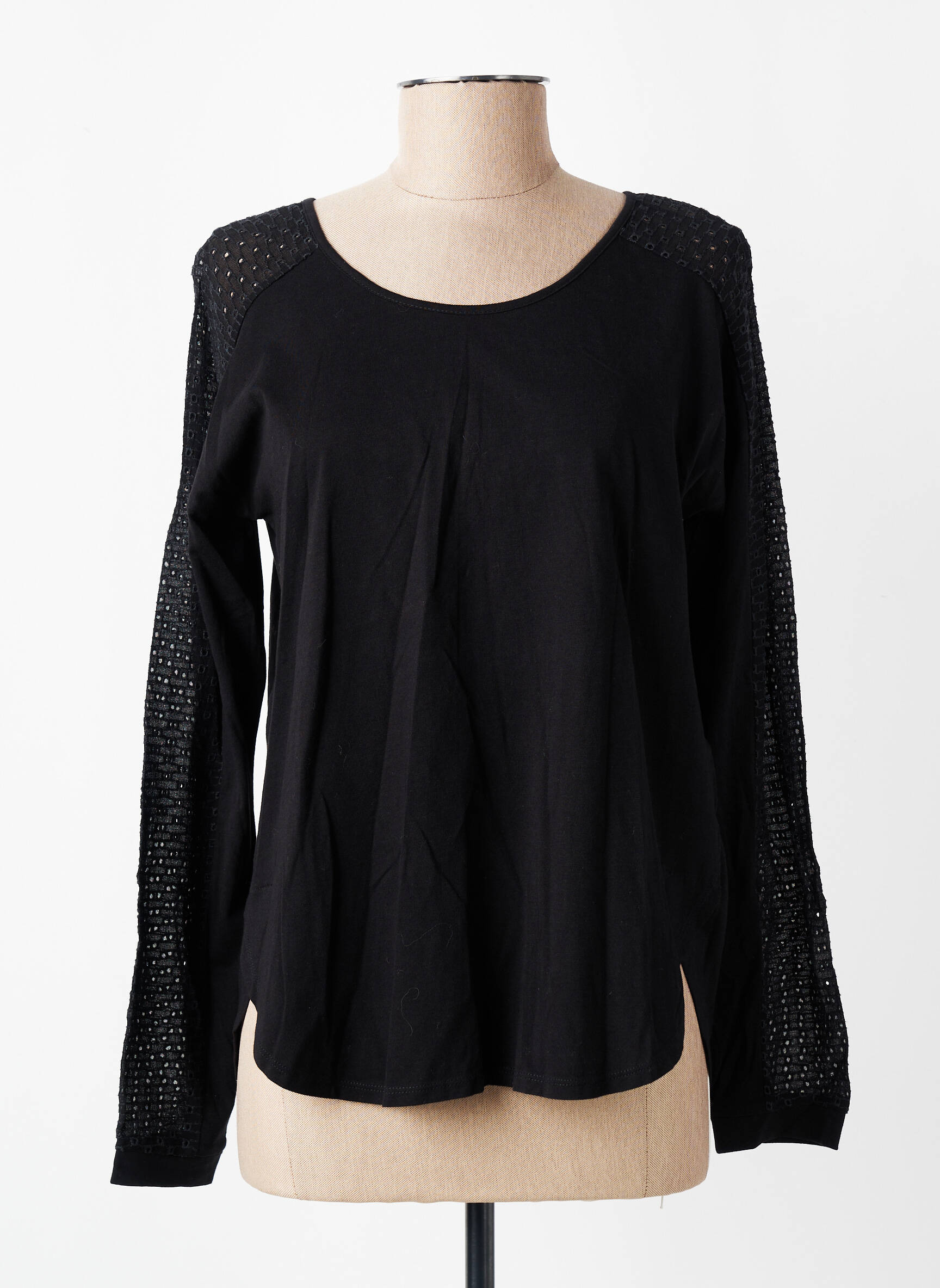 Top manches longues manches longues noir YERSE femme