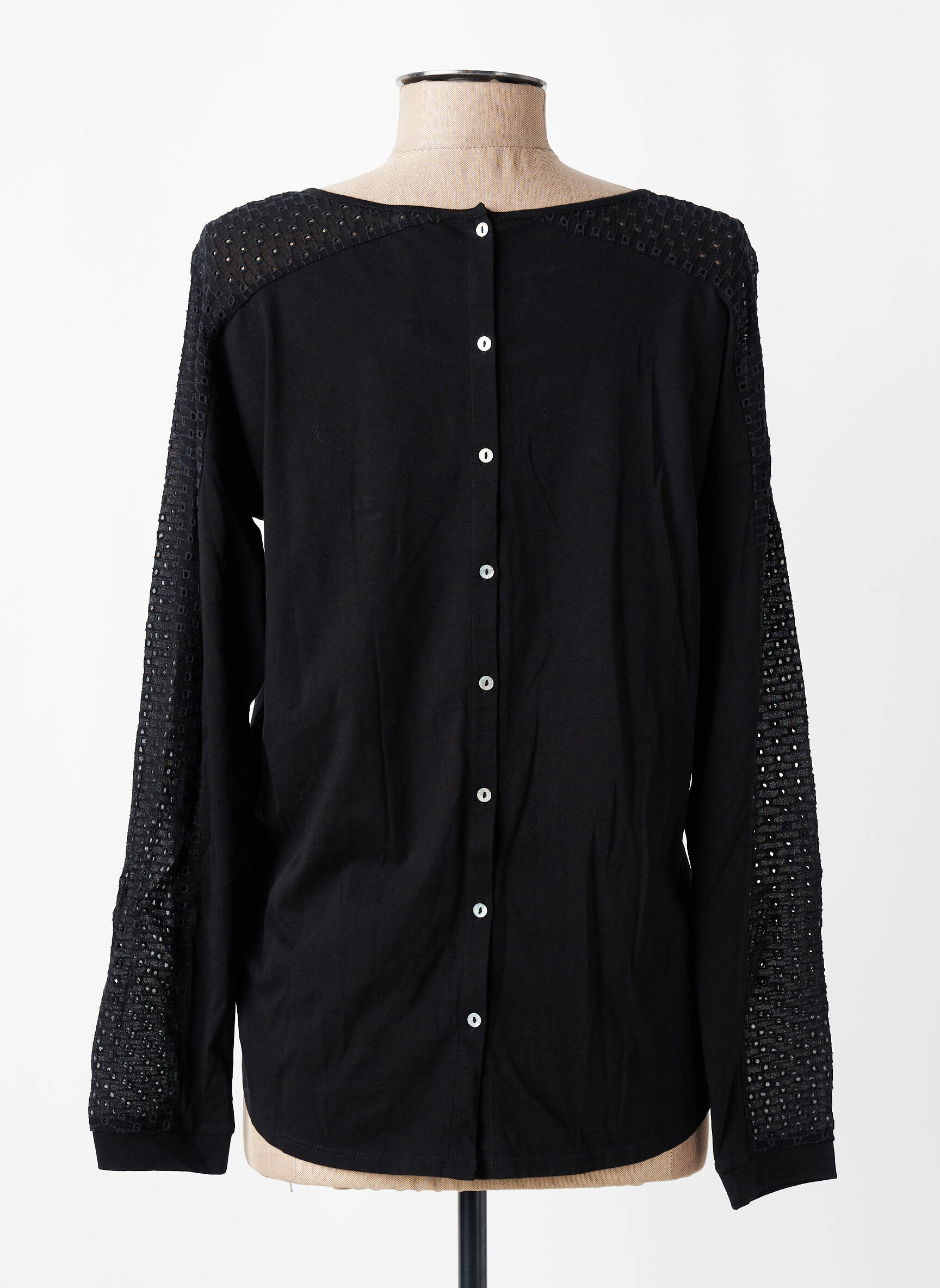Top manches longues manches longues noir YERSE femme
