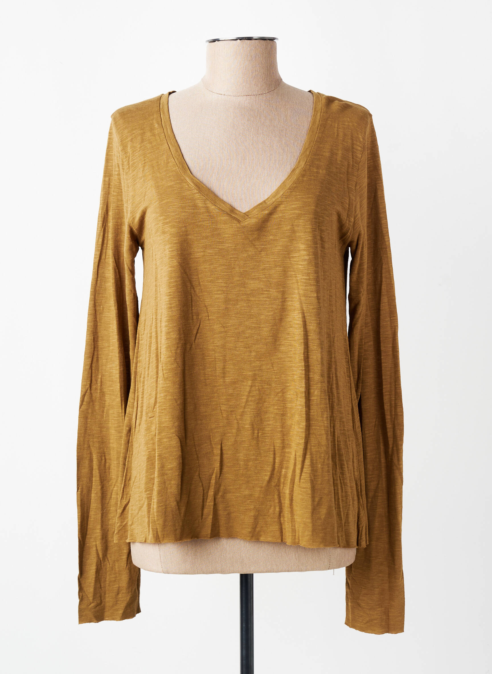 T-shirt manches longues manches longues marron AMERICAN VINTAGE femme