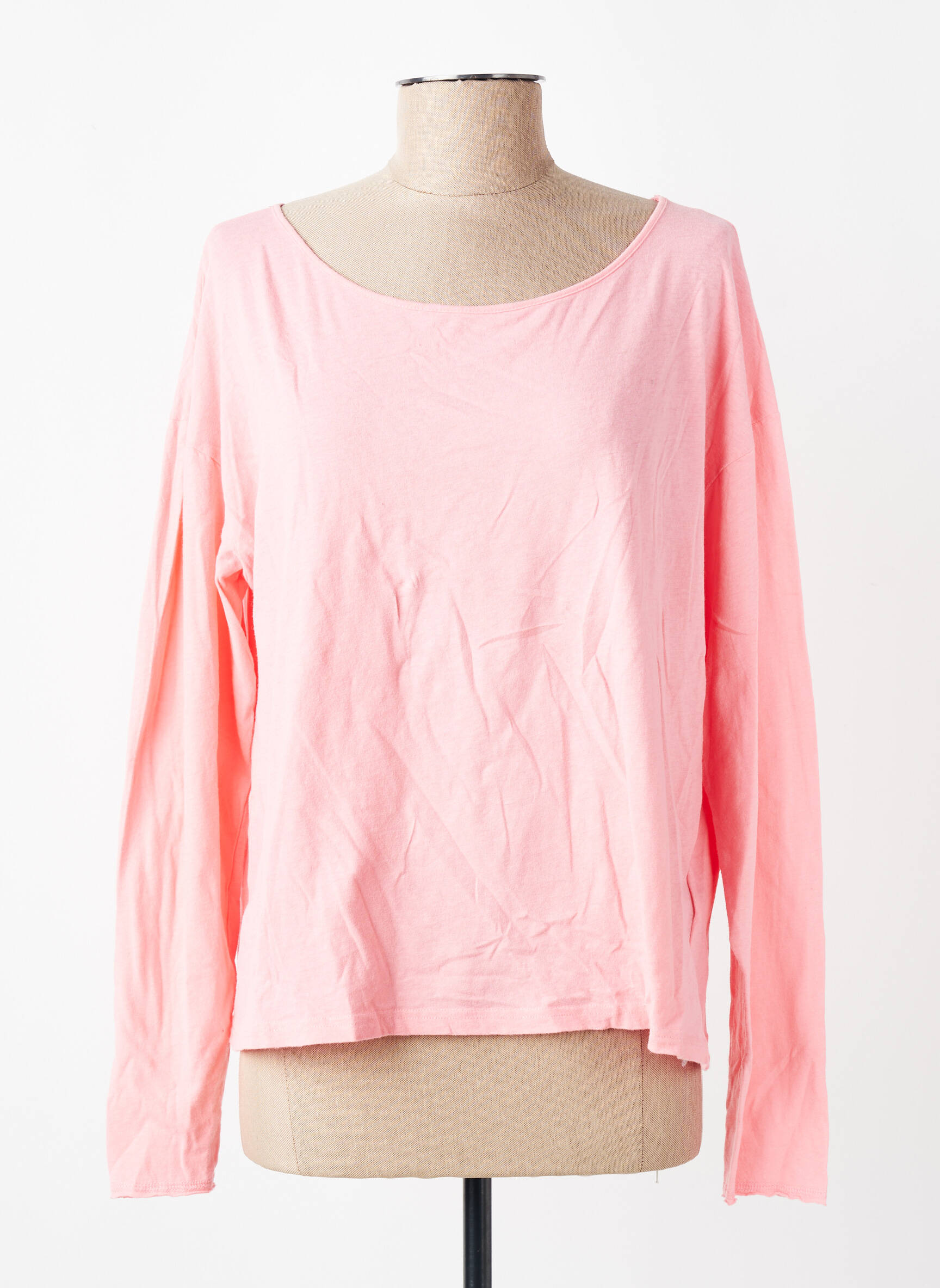 T-shirt manches longues manches longues rose AMERICAN VINTAGE femme