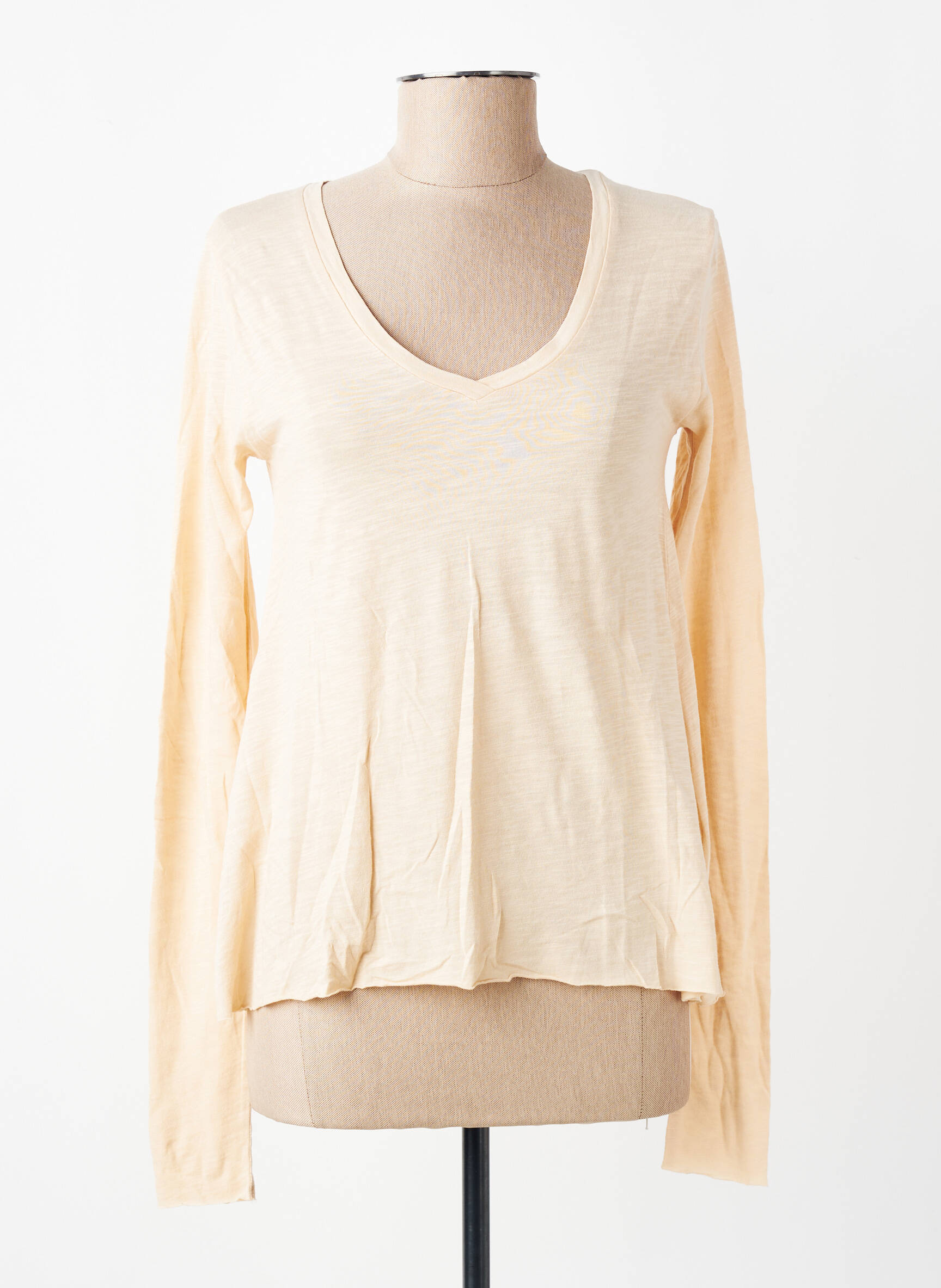 T-shirt manches longues manches longues beige AMERICAN VINTAGE femme