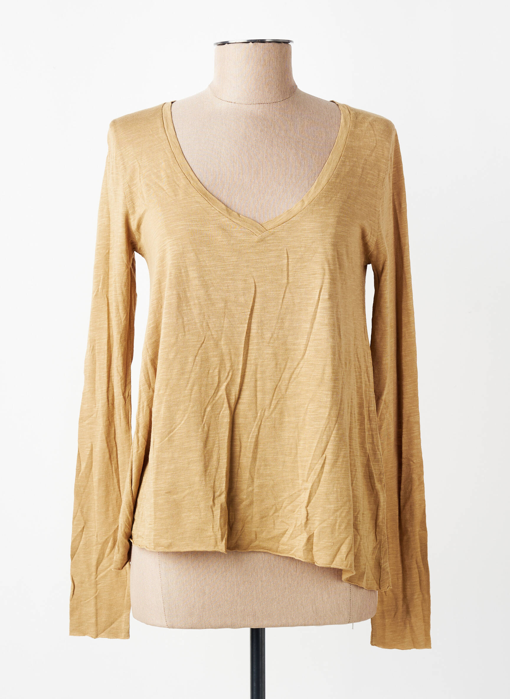 T-shirt manches longues manches longues marron AMERICAN VINTAGE femme