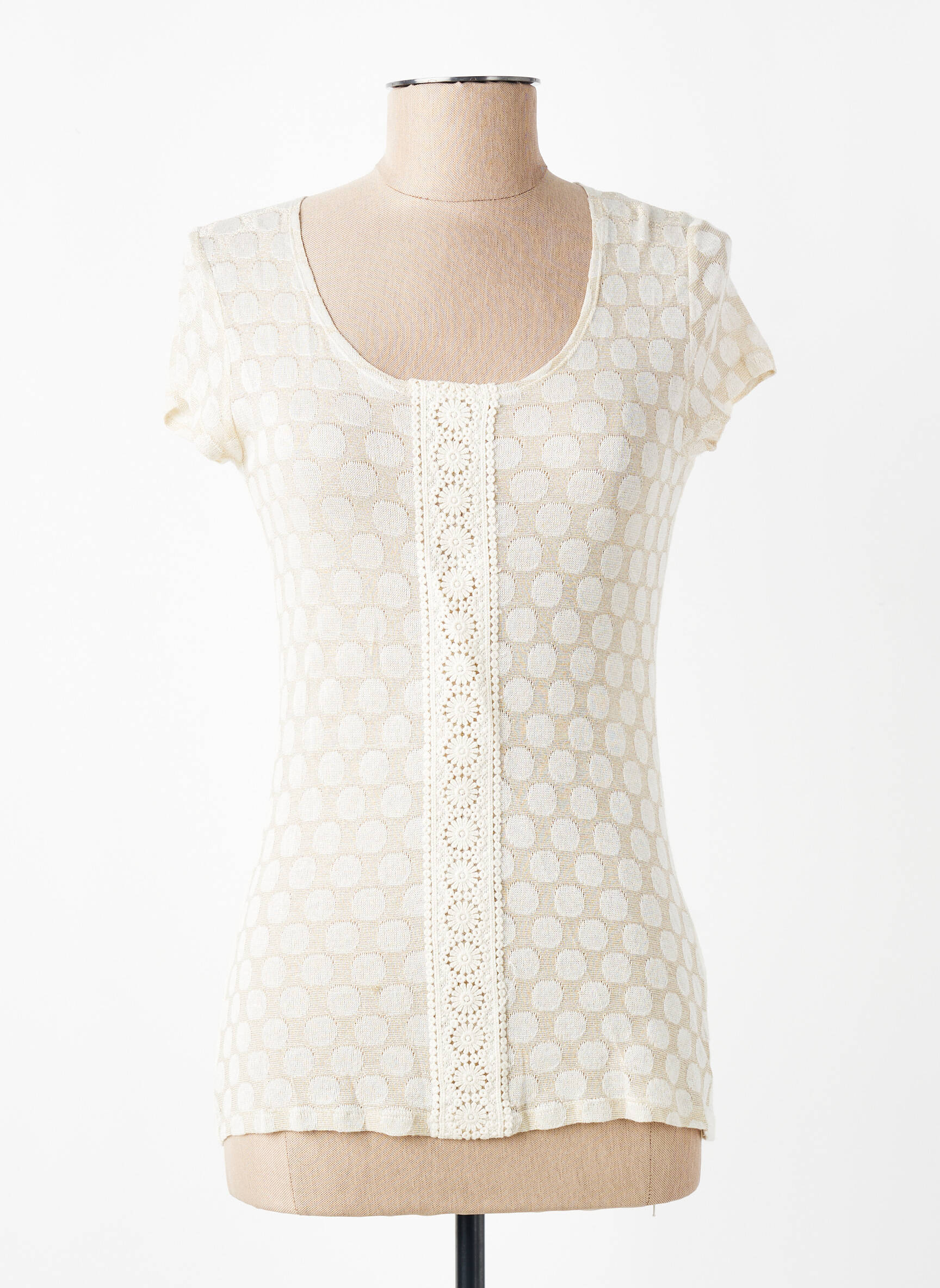 Top stretch manches courtes or AKELA KEY femme