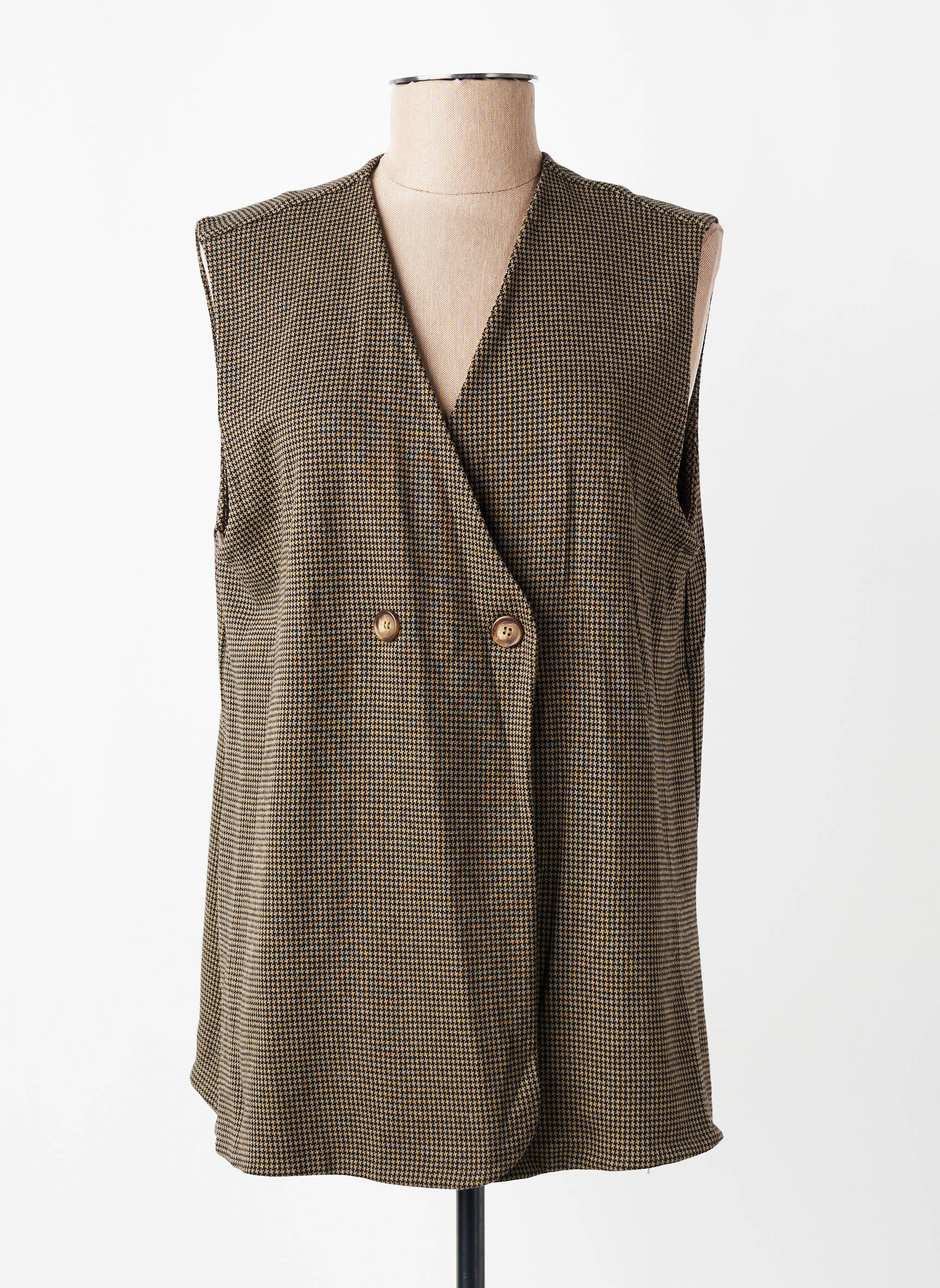 Gilet sans manche coupe cintrée beige INDI & COLD femme