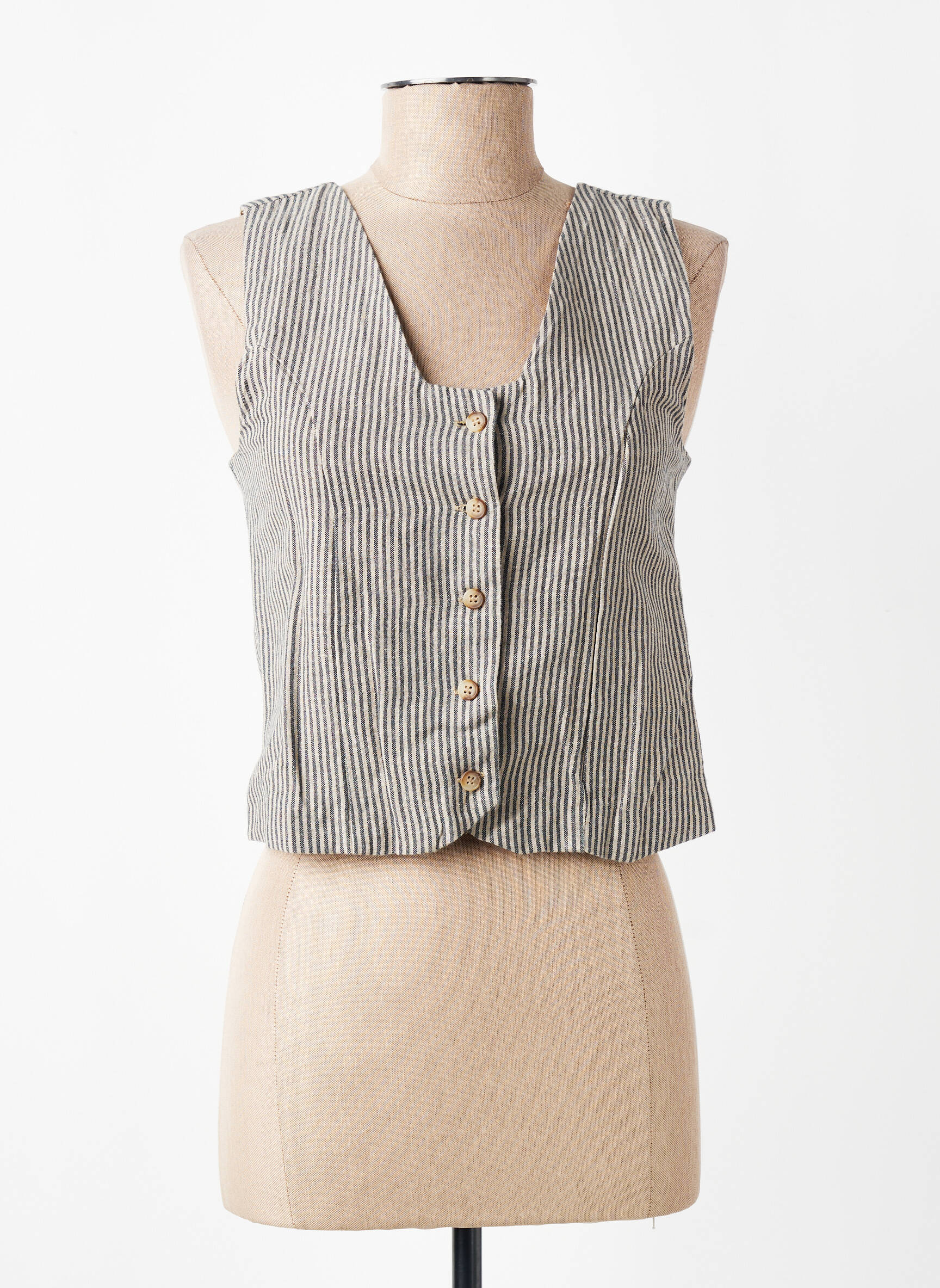 Gilet sans manche doublure beige YERSE femme
