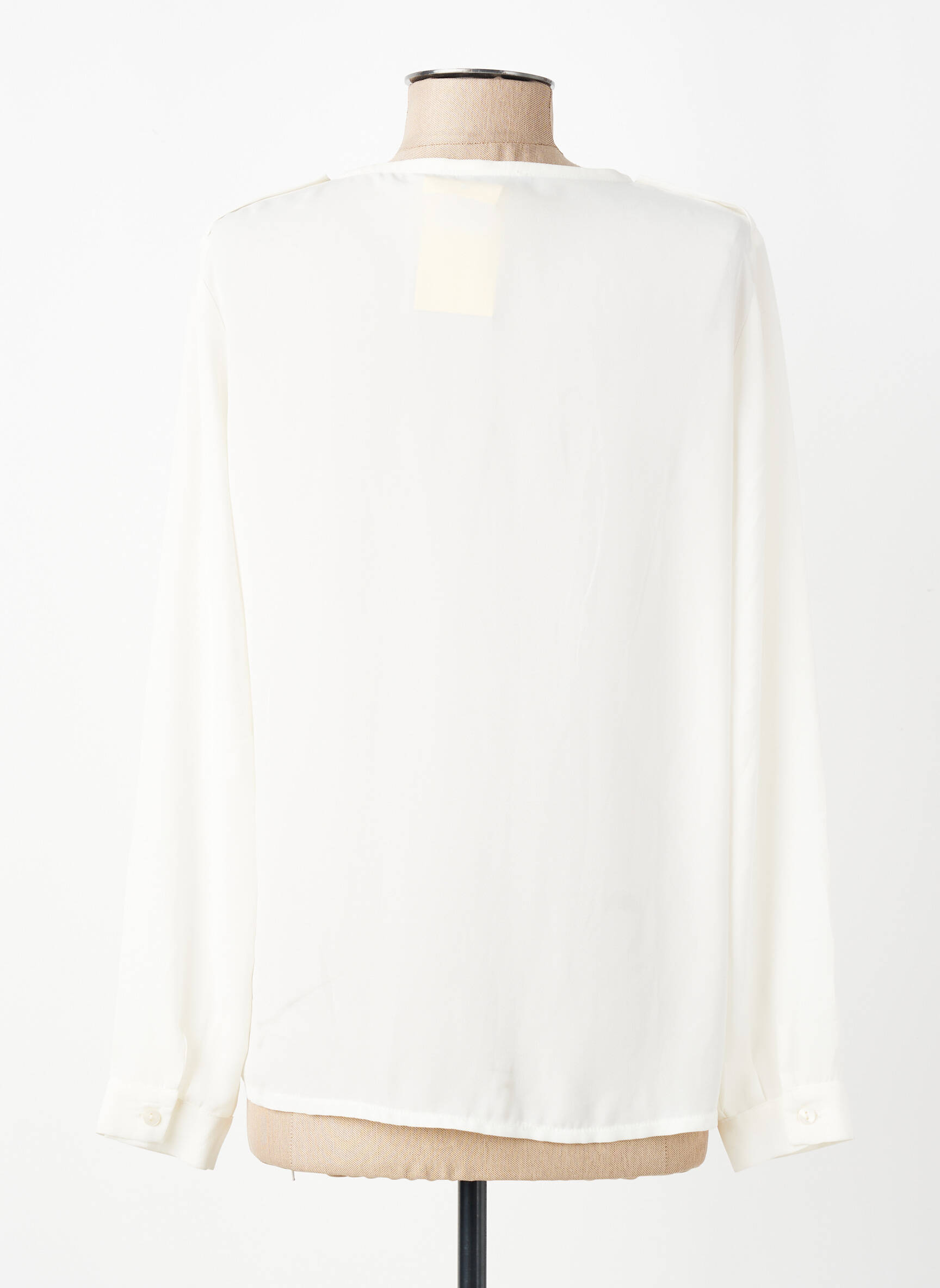 Chemisier tissage crêpe manches longues beige VIRGINIA HILL femme