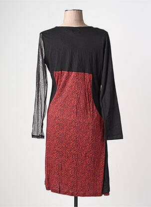 Robe mi-longue manches longues manches longues orange BAMBOO'S femme
