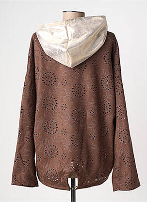 Veste casual tissage suedine marron VALERIA MODA femme