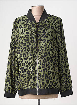Blouson effet matière satinée vert LILIE ROSE femme