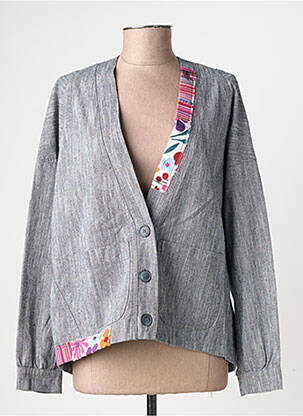 Veste casual poignets boutonnés avec fente bleu BANDITAS FROM MARSEILLE femme