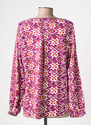 Blouse tissage popeline manches longues violet SARAH JOHN femme