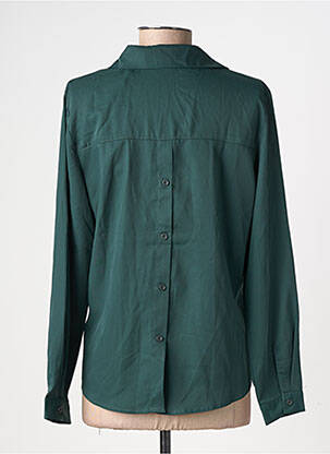 Blouse poignets boutonnés avec fente manches longues vert A BELLE BY J.E CREATION femme