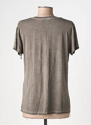 T-shirt col v manches courtes marron BY COCO femme