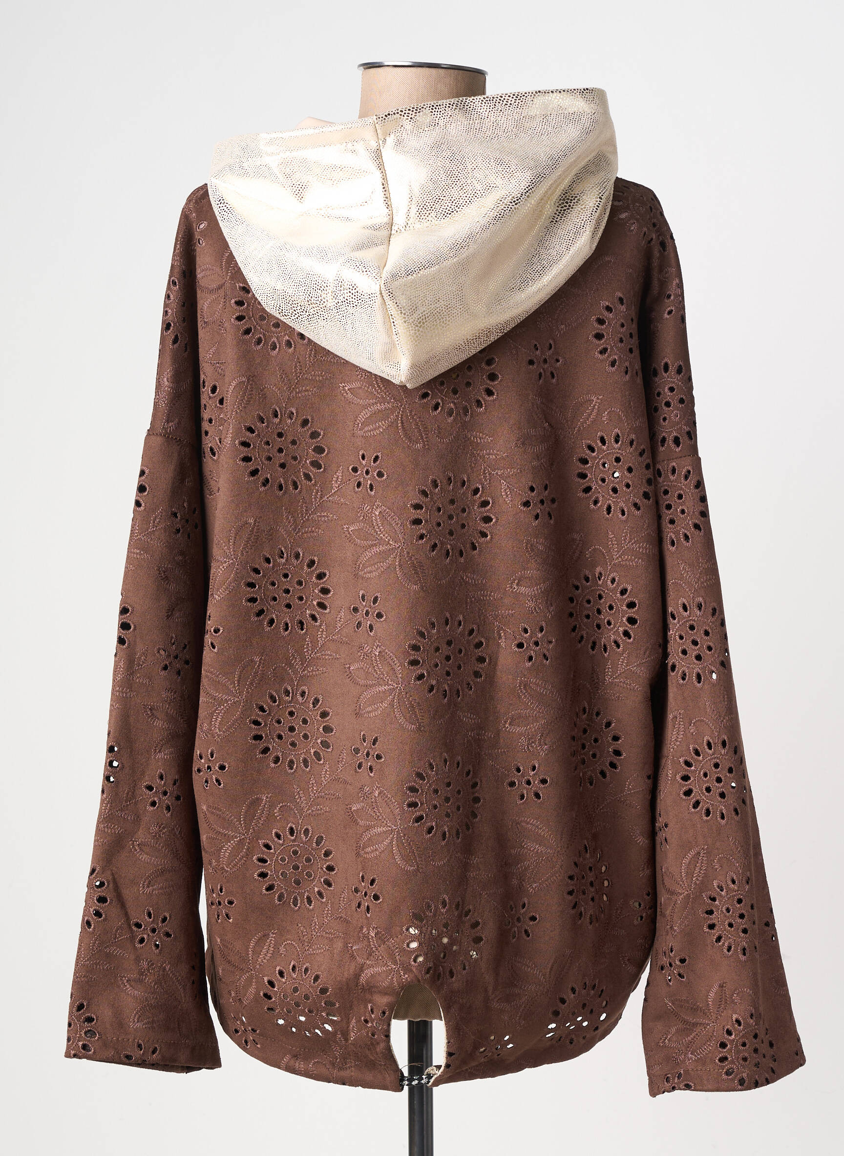 Veste casual tissage suedine marron VALERIA MODA femme