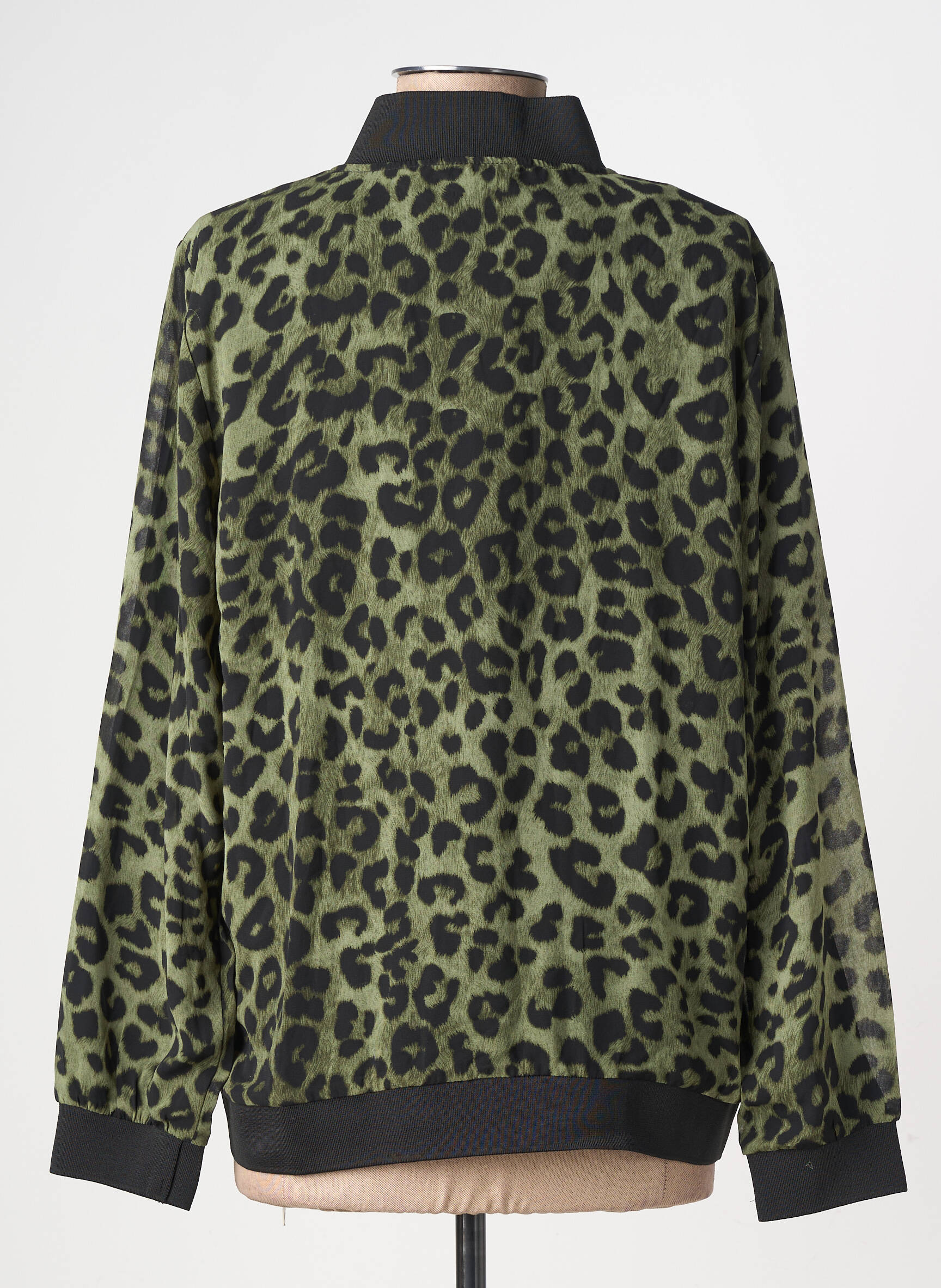 Blouson effet matière satinée vert LILIE ROSE femme