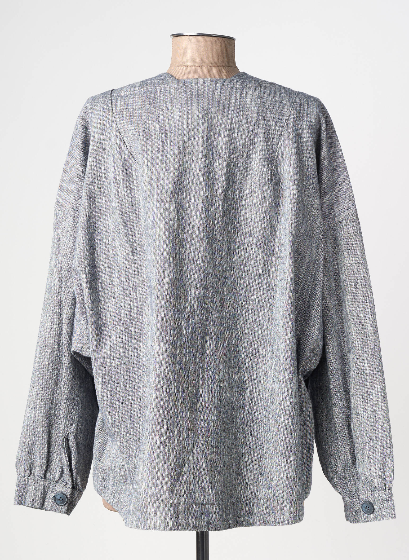 Veste casual poignets boutonnés avec fente bleu BANDITAS FROM MARSEILLE femme