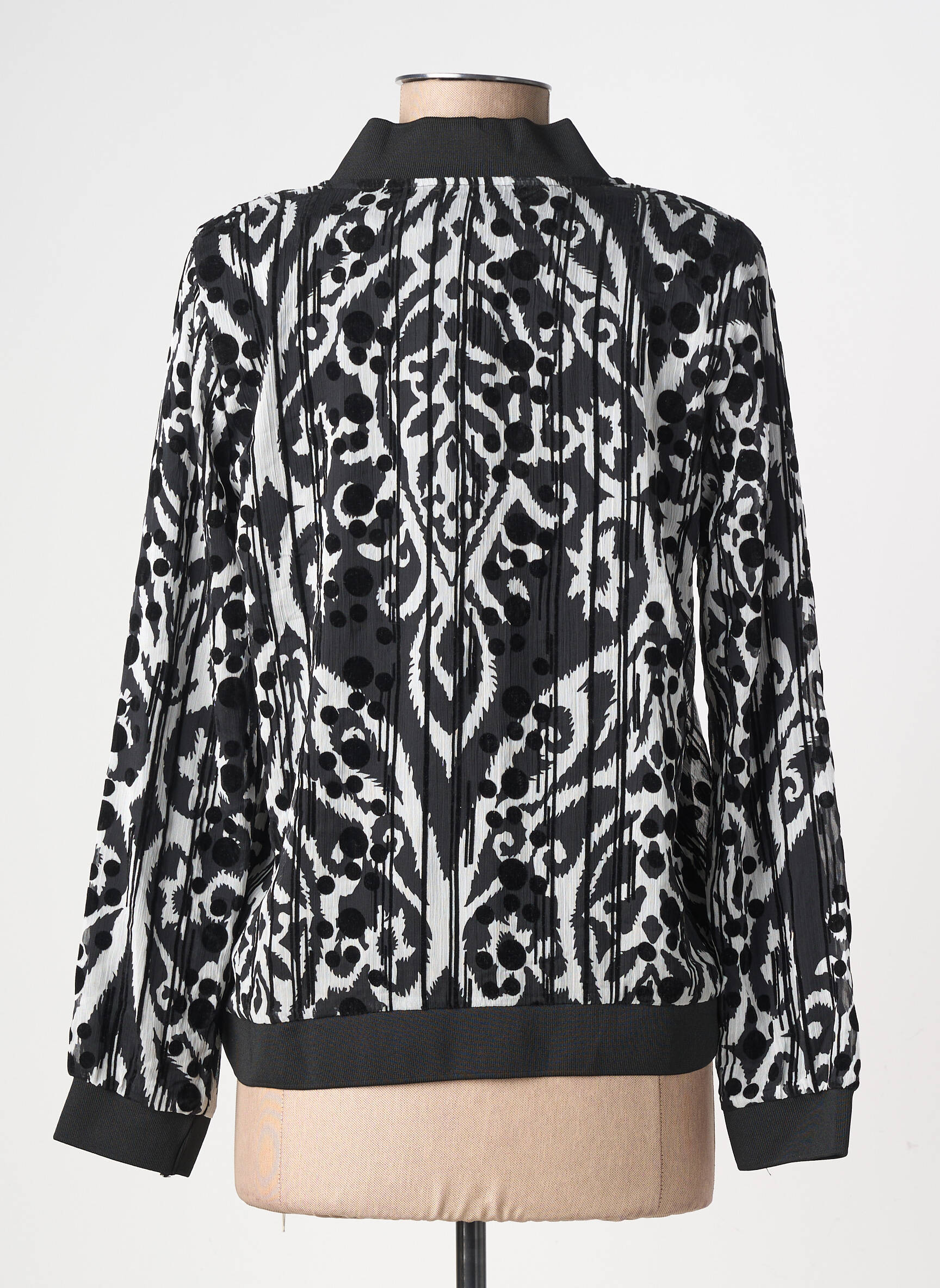 Blouson col v noir LILIE ROSE femme