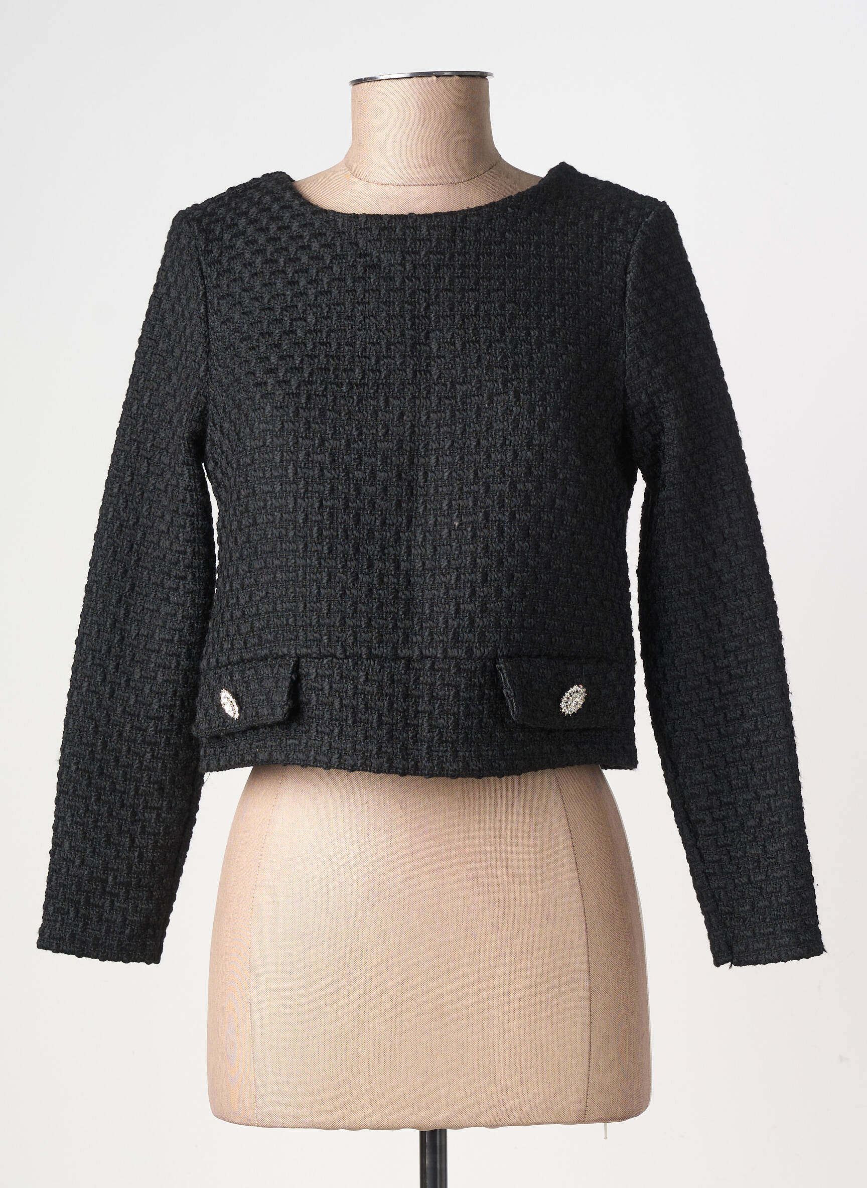 Top manches longues manches longues noir ATELIER DE CORINNE femme