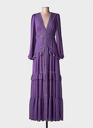 Robe longue manches longues manches longues violet F & P femme