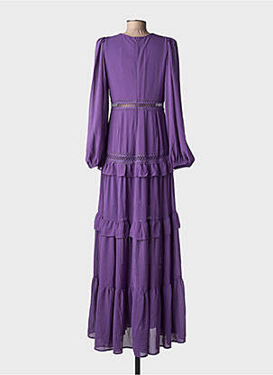 Robe longue manches longues manches longues violet F & P femme