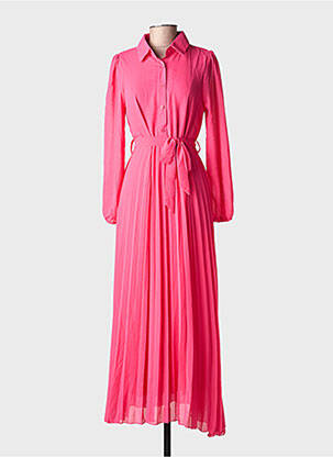 Robe longue manches longues manches longues rose LILIE ROSE femme