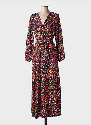 Robe longue manches longues manches longues noir LILIE ROSE femme