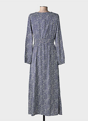 Robe longue manches longues manches longues bleu LILIE ROSE femme