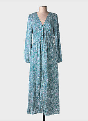 Robe longue manches longues manches longues vert LILIE ROSE femme