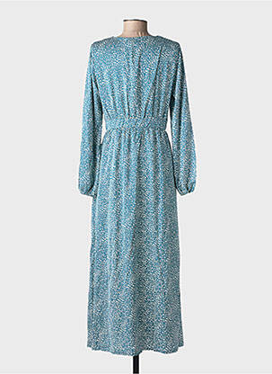 Robe longue manches longues manches longues vert LILIE ROSE femme