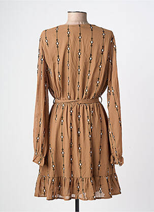 Robe courte manches longues manches longues vert L'OLIVE VERTE femme