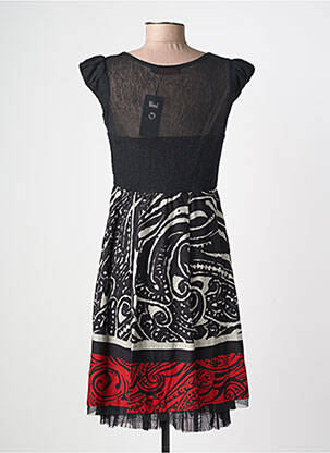 Robe courte manches courtes manches courtes noir LULU.H femme