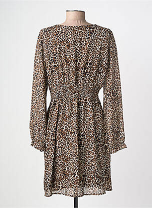 Robe courte manches longues manches longues marron BY ONE femme