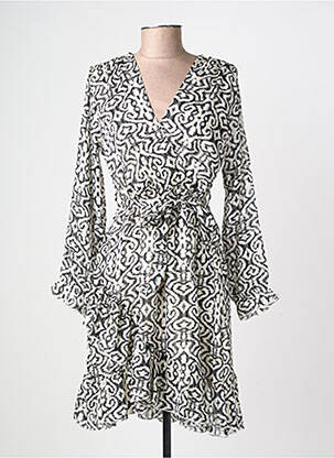 Robe courte manches longues manches longues noir LILIE ROSE femme