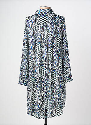 Robe courte coupe fluide manches longues bleu LILIE ROSE femme